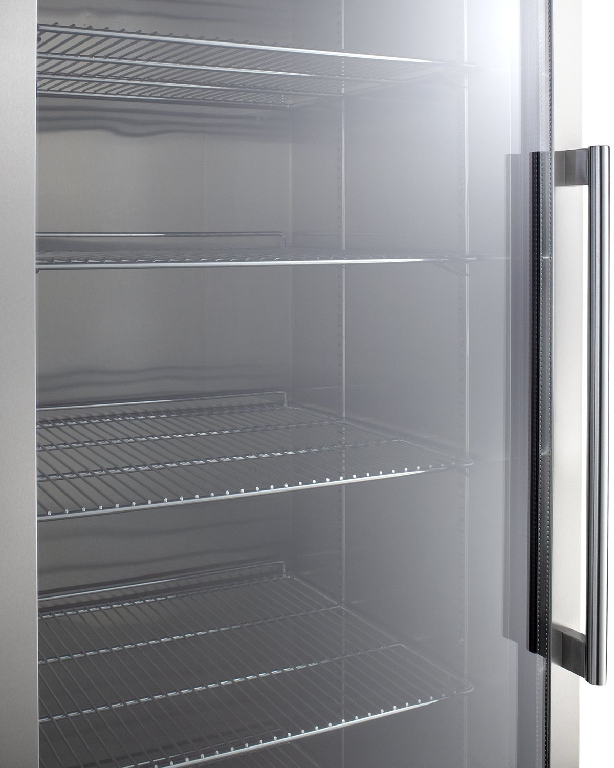 Single chamber passive heating blanket warmer with a self-closing glass door, stainless steel interior, digital thermostat, stainless steel cabinet, and lock